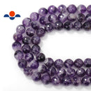 teeth amethyst faceted round beads