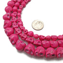 Pink Color Howlite Turquoise Skull Beads Size 6x8mm 8x10mm 10x12mm 15.5''Strand