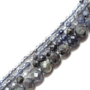 natural iolite faceted round beads