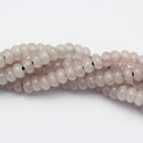 large hole rose quartz smooth rondelle beads
