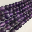 large hole amethyst matte round beads