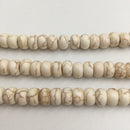 white howlite turquoise smooth rondelle beads