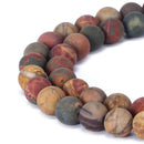 red creek jasper matte round beads