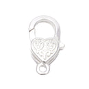 925 Sterling Silver Engrave Heart Shape Clasp Size 6x12mm Sold 3Pcs Per Bag