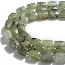 prehnite rectangle tube beads