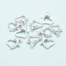925 Sterling Silver Heart Shape Clasp Size 10x10mm Sold 3Pcs Per Bag
