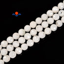 White Moonstone With Black Specks Hard Faceted Round Beads 4mm-12mm 15.5''Strand