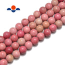 pink petrified rhodonite smooth round beads