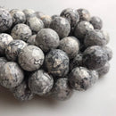 large hole map jasper faceted round beads