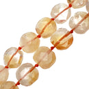 natural citrine faceted flat square slice beads