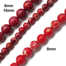 Red Sea Sediment Jasper Smooth Round Beads 4mm 6mm 8mm 10mm 12mm 15.5" Strand