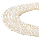 Natural White Fresh Water Pearl Potato Shape Beads Size 3-3.5mm 15.5'' Strand