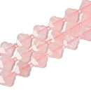 Natural Rose Quartz Four Leaf Clover Beads Size 17mm 15.5'' Strand