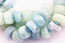 natural aquamarine faceted rondelle beads