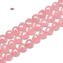 Rose Quartz Heart Shape Beads Size 8mm 10mm 12mm 15.5'' Strand