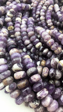 teeth amethyst faceted rondelle beads