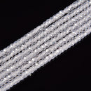 Clear Cubic Zirconia Faceted Rondelle Beads Size 2x3mm 15.5'' Strand