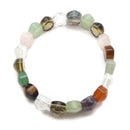 Multi Gemstone Double Drill Eye Shape Bracelet 10x15mm Length 7.5"