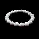 White Turquoise Bracelet Matte Round Size 8mm 10mm 7.5" Length