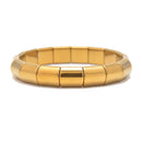 Gold Plated Hematite Double Drilled Bangle Bracelet Beads 10x12mm 7.5'' Length