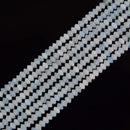 natural aquamarine faceted rondelle Discs beads