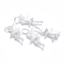 925 Sterling Silver Flower Angle Pendant Charm Size 8x18mm 3 Pcs Per Bag