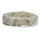 White Labradorite Double Drill Elastic Bracelet Bead Size 11x15mm 7.5'' Length