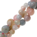 morganite faceted round beads