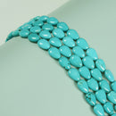 Blue Green Turquoise Smooth Flat Teardrop Beads Size 10x14mm 12x16mm 15.5'' Strd