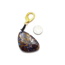 Purple Sea Sediment Jasper Pendant Irregular Shape Keychain Clasp 30x45mm