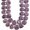 lepidolite rectangle slice faceted octagon beads