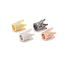 Clear Cubic Zirconia Micro Pave King Crown Charm Beads Size 8x12mm 5PCS/Bag