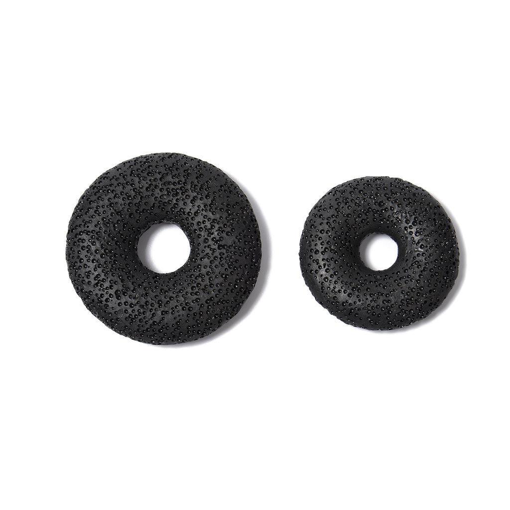 Black Lava Stone Coin Shape Beads Size 10mm 12mm 15.5'' Strand