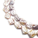 fresh water pearl rectangle shape side corner drill beads