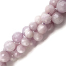 natural kunzite faceted round beads