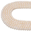 Fresh Water Pearl White Potato Round Beads Size 6-7mm 14'' Strand