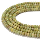 Natural Peridot Smooth Rondelle Beads Size 4x6mm 5x8mm 15.5'' Strand