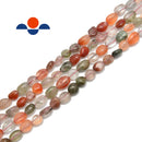 multi color quartz smooth pebble nugget beads