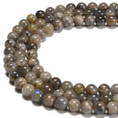 Labradorite With Black Specks Smooth Round Beads Size 6mm 8mm 10mm 15.5''Strand