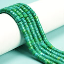 Dark Green Turquoise Heishi Discs Beads Size 2x4.5mm 3x6mm 3x8mm 15.5'' Strand