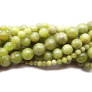 Green Peridot Smooth Round Beads Size 4mm 6mm 8mm 10mm 15.5'' Strand