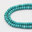 large hole blue turquoise beads smooth rondelle beads