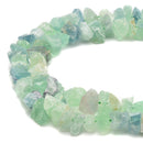 Fluorite Rough Nugget Chunks Center Drill Beads Approx 6-18mm 15.5" Strand