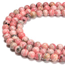 Natural Rhodochrosite Smooth Round Beads Size 3.5mm - 15.5mm 15.5'' Strand