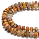 Natural Crazy Agate Faceted Rondelle Wheel Beads Size 6x11-6x13mm 15.5'' Strand