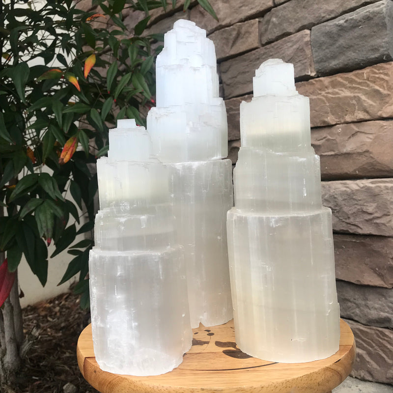 natural selenite tower light lamp not included
