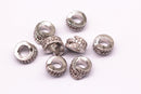 silver plated mirco pave zircon spiral charm