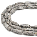 Gray Map Jasper Faceted Teardrop Beads Size 10x30mm 15.5" Strand