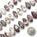 eudialyte center drill faceted points beads