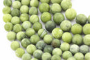 natural green jade matte round beads